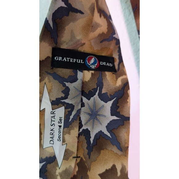 Grateful Dead Dark Star Second Set Gold SILK Tie 3.75" x 60"  Made in USA (343) - Picture 2 of 3